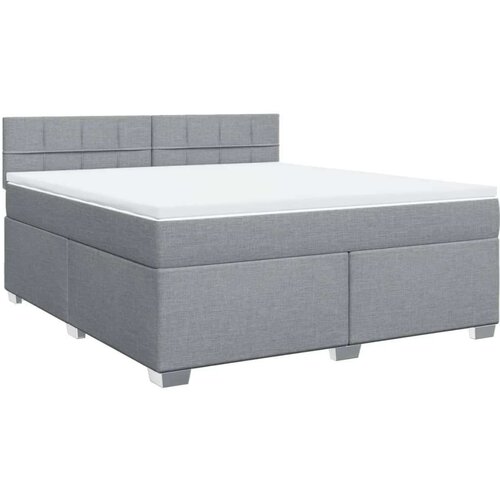 VidaXL Krevet s oprugama i madracem svjetlosivi 180x200 cm od tkanine Slike