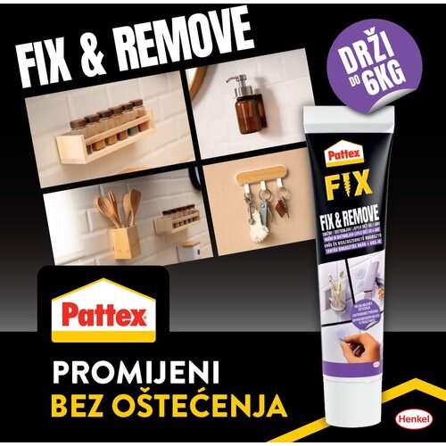 PATTEX LJEPILO VI&amp;Scaron;ENAMJENSKO TUBA 44G PATTEX FIX&amp;amp;REMOVE HENKEL 3042941 BLISTER Slike