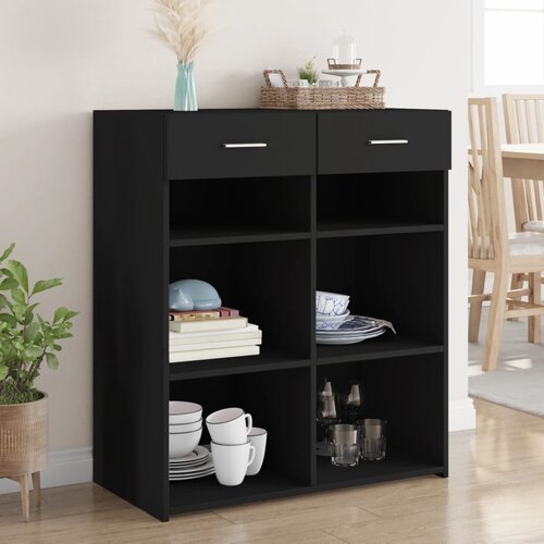  Komoda crna 80x42,5x93 cm od konstruiranog drva Cene