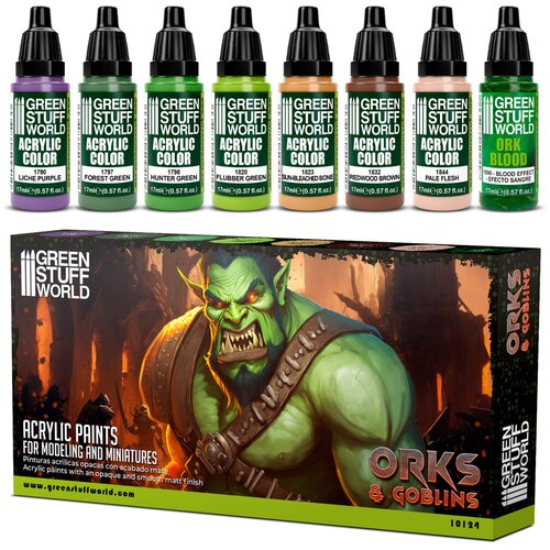 Green Stuff World Paint Set - Orcs and Goblins | Set Akrilnih Boja x8 Cene