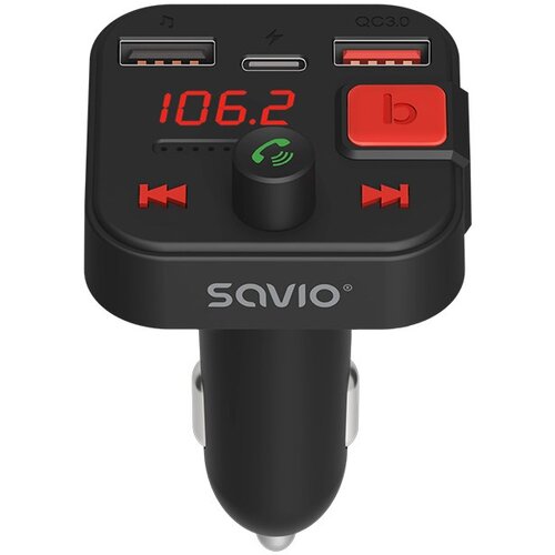 Savio FM transmitter, Bluetooth 5.3, QC 3.0 charger, LED display, Bass Boost, TR-15, black Cijene