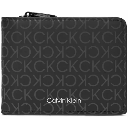 Calvin Klein Velika moška denarnica Rubberized Bifold Half Z/A K50K511376 Uv Mono Black 0GL