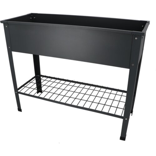 Esschert Design Visoka greda, kovinska s polico, antracit Slike