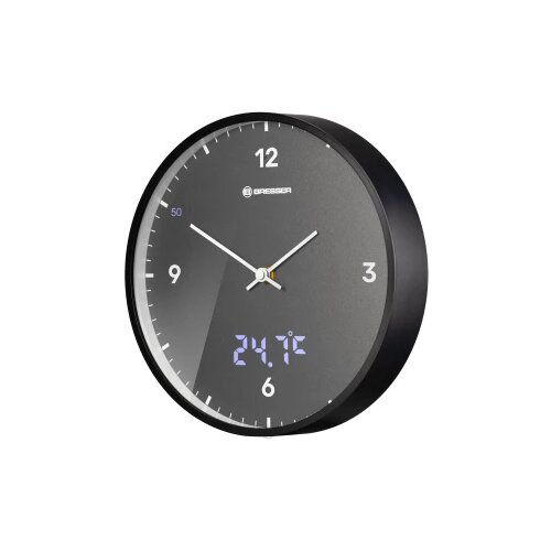 Bresser Optik Zidni sat BRESSER MyTime 24cm antracit sa temperaturom Cijene