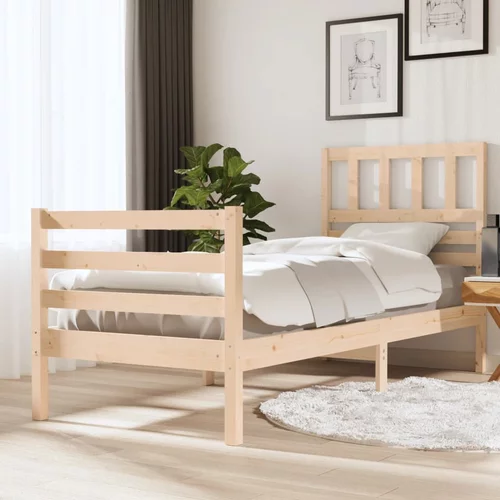 vidaXL Okvir za krevet od masivnog drva 90 x 200 cm