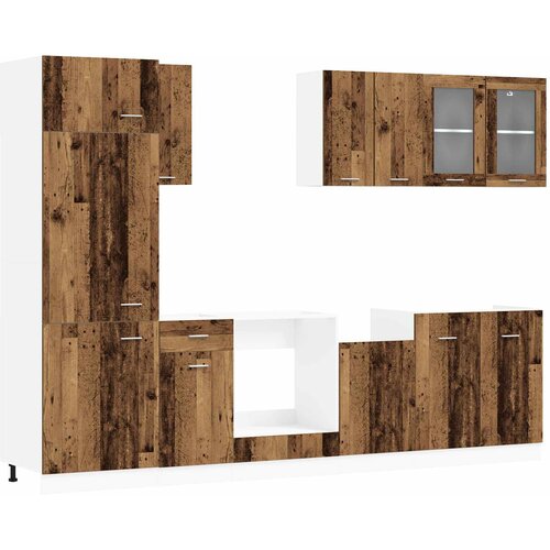  Kuhinjska jedinica Lyon 8 pcs Staro drvo Konstruirano drvo Slike