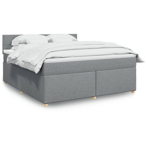 vidaXL Box spring postelja z vzmetnico svetlo siva 180x200 cm blago Cene