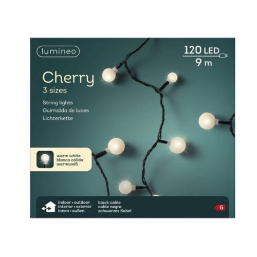  LED cherry lights steady outdoor L900cm - black/warm white ( 49.4646 ) Cene