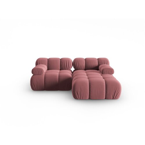 Micadoni Home Ružičasta baršunasta kutna garnitura (s desnim kutom) Bellis – Cene