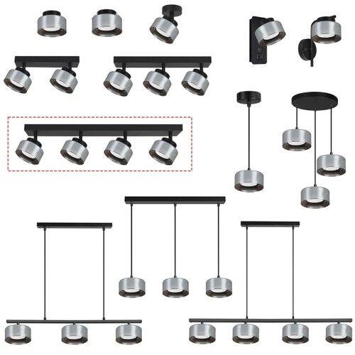  Brilagi - LED Spot svetiljka AURA LUX 4xGX53/30W/230V crna/dimljena Slike
