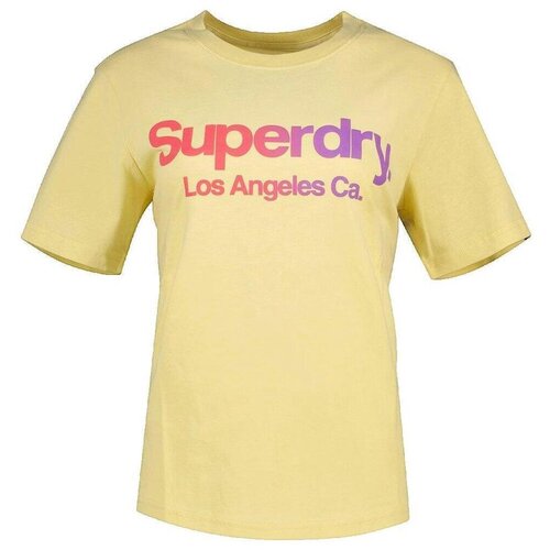 Superdry Majice s kratkimi rokavi T-shirt Tonal Rainbow Core Rumena Cene