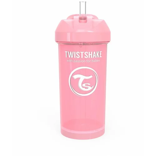 Twistshake bočica sa slamkom 360ml 6+m Pastel Pink