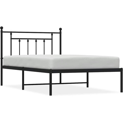 Maison Chic Kovinski Postelja za odrasle - Posteljni Okvir z vzglavjem črn 100x200 cm, (22080667) Cene