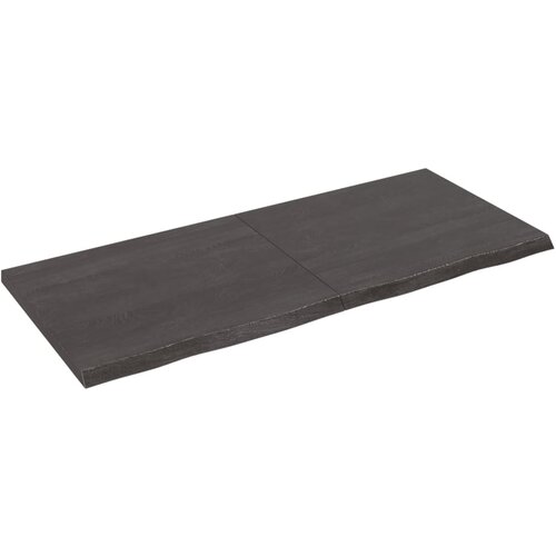 VidaXL Stenska polica temno siva 140x60x4 cm obdelana trdna hrastovina Slike