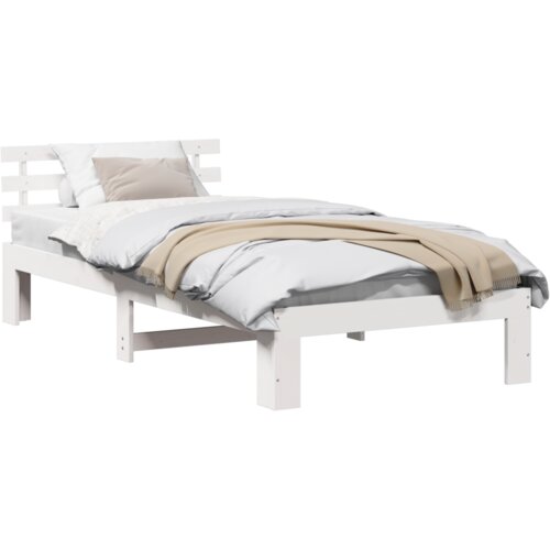 VidaXL Okvir kreveta od borovine bijeli Bijela Čvrsto drvo 90 x 200 cm Slike