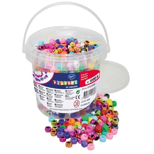 Playbox Plastične perle metalne boje koje se mogu kuhati u kanti od 1000 komada. Cene