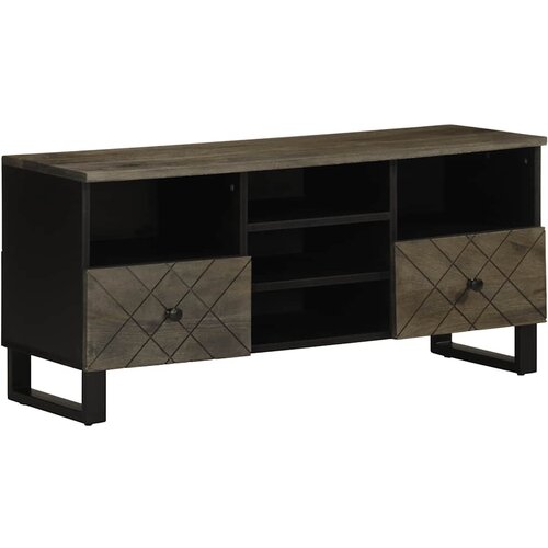 TV ormarić crni 100 x 33 x 46 cm od masivnog drva manga Cijene