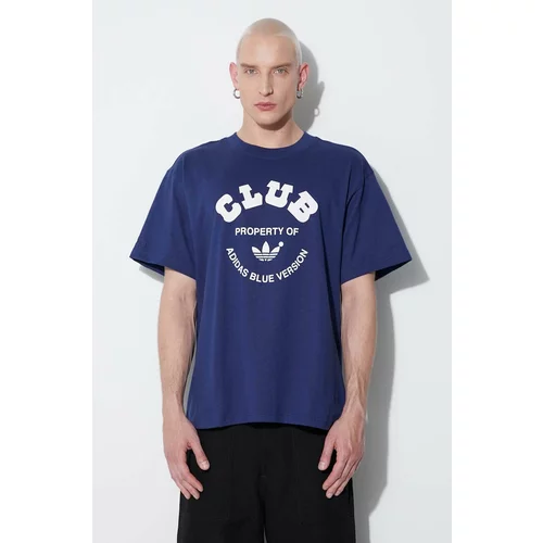 Adidas Pamučna majica Club Tee boja: tamno plava, s tiskom, IA2459-navy