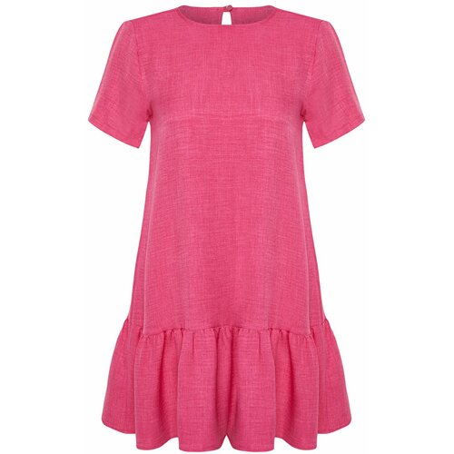 Trendyol Flounce Pink Mini Woven Mini Dress Slike