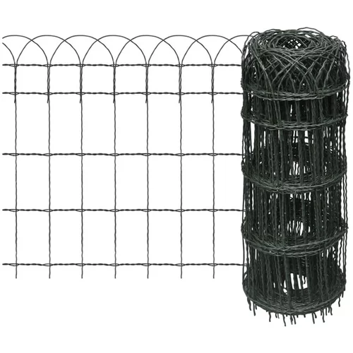 Vrtna mejna ograja železo s prašnim premazom 25x0,65 m
