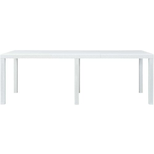  Vrtni stol bijeli 220 x 90 x 72 cm plastika s izgledom ratana Slike
