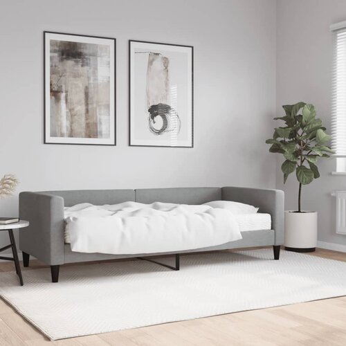 VidaXL Dnevni krevet s madracem svjetlosivi 80 x 200 cm od tkanine Slike