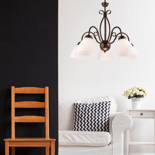 LAMKUR Luster na lancu ADELLE 5xE27/60W/230V Slike