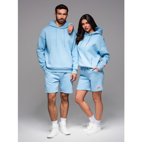 Ombre UNISEX sweatshirt set for couples hoodie + athleisure style shorts Slike