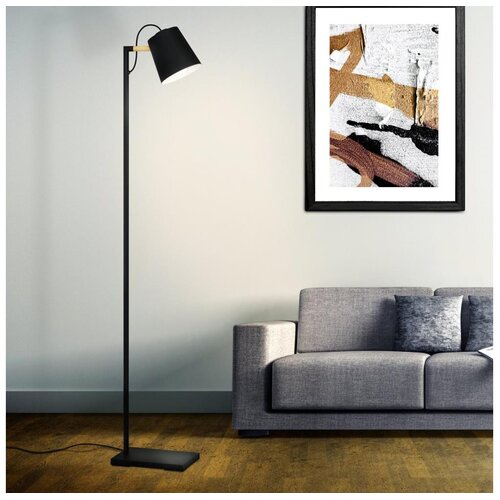 Eglo podna lampa Lacey 43614, 1x E27, visina 159,5 cm, crna i drvo Cene