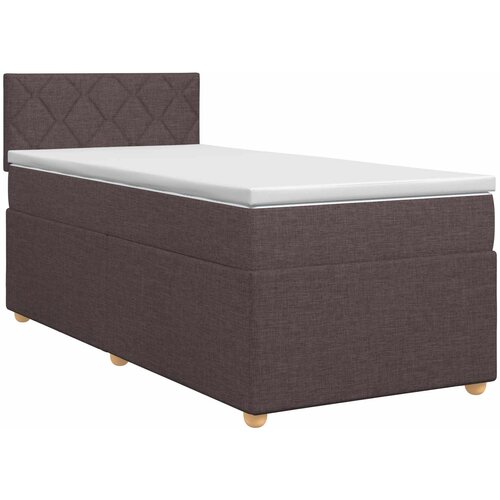  Boxspring krevet s madracem Tamno smeđa 90 x 200 cm Tkanina Slike