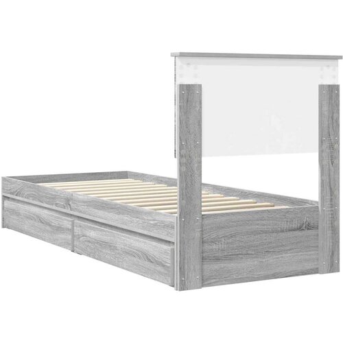  Krevet s od storage Siva Sonoma 75 x 190 cm Konstruirano drvo Slike