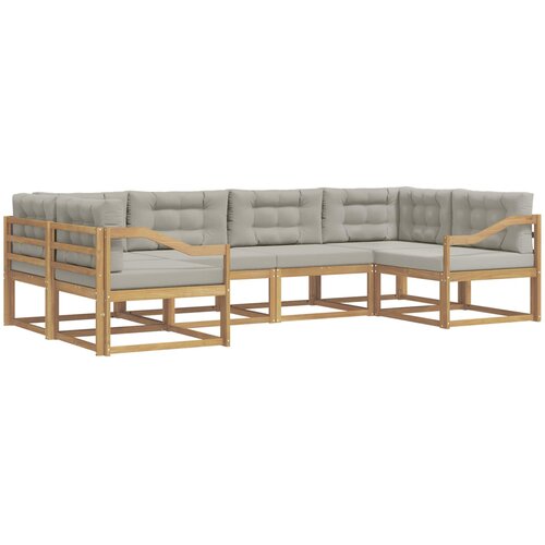  Set vanjskih sofa 6 kom. Bijela i svjetlosiva 325 x 166,5 x 73 cm Slike