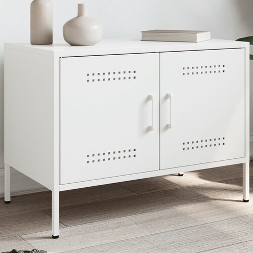  The Living Store TV omarica bela 68x39x50,5 cm jeklo - TV Omarica, (21508288) Slike