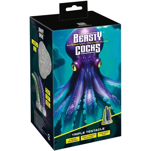 Beasty Cocks Triple Tentacle - trojni dildo s lovkami Slike