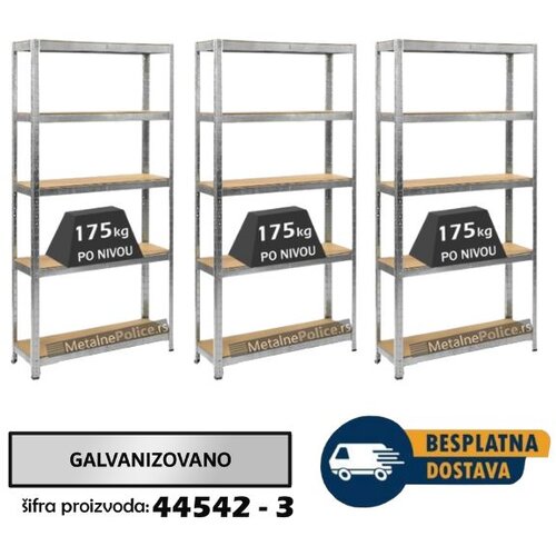  Komplet od 3 police 180x90x50cm 5x175kg Cene