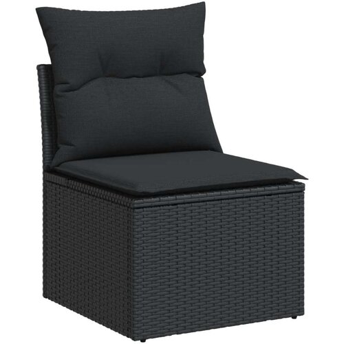 VidaXL 8-dijelni set vrtnih sofa od poliratana s jastucima crni Slike