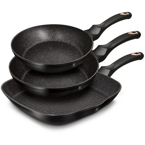 Shumee 3-DELNI set ponev. 20/24/28cm berlinger haus črna vrtnica BH-6156, (21237671) Cene