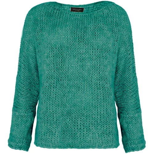 SASSYCLASSY Široki pulover tamno zelena