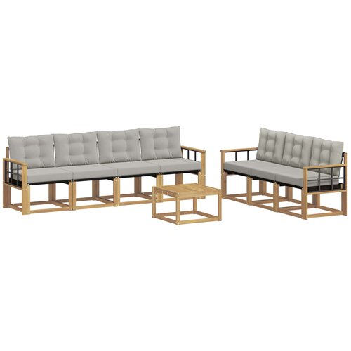 vidaXL Zunanja garnitura za sedenje 8 pcs Bela in svetlo siva, (5000280864) Cene