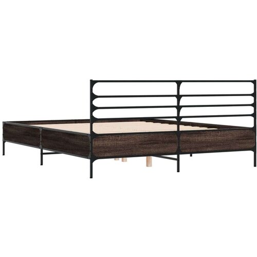  Okvir kreveta boja hrasta 120x200 cm konstruirano drvo i metal Slike
