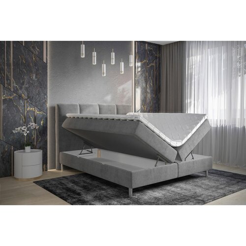 Esposa POSTELJA Z VZMETNICO 160 cm x 200 cm , tekstil siva Slike