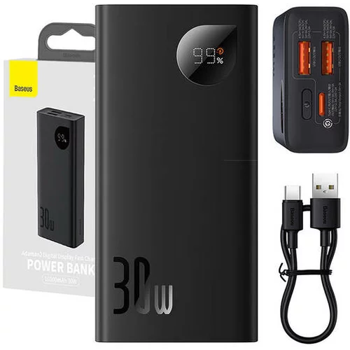 Baseus Powerbank Adaman2 10000mAh, 2xUSB, USB-C, 30W (črna)