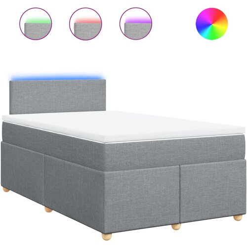 vidaXL Box spring postelja z vzmetnico svetlo siva 120x200 cm blago, (21273406) Cene