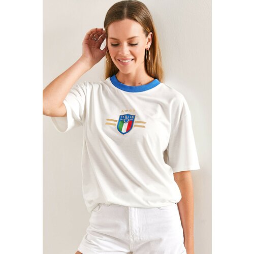 Bianco Lucci Women's Printed Combed Cotton Tshirt Cene