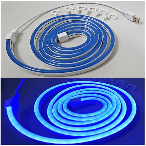  fleksibilna led traka NEON/5V usb 1,8 m plava Cene