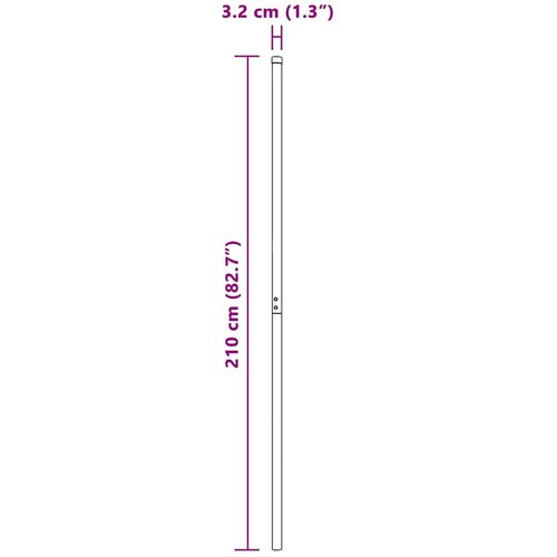  Stup za ogradu 2 kom. Srebrna Čelik s pra&amp;scaron;kastim premazom 210 cm Slike