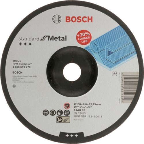 Bosch Brusne ploče Standard for Metal s udubljenim sredi&scaron;tem prečnika 22,23 mm, za velike ugaone brusilice 2608619778 Cene