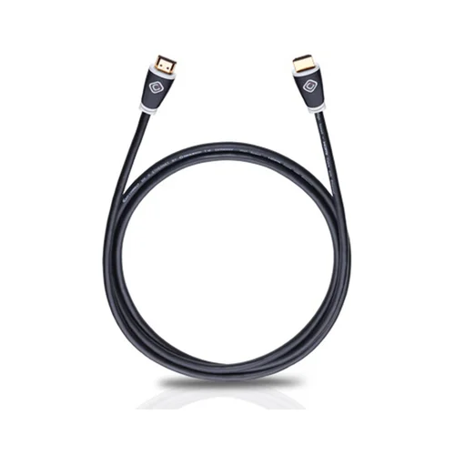 Oehlbach HDMI Priključni kabel [1x Muški konektor HDMI - 1x Muški konektor HDMI] 0.75 m Crna