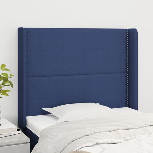 vidaXL Vzglavje z ušesi moder 103x16x118/128 cm blago Cene