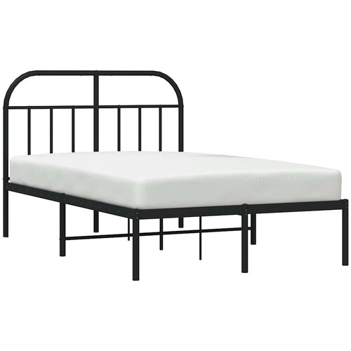  Metalni okvir za krevet s uzglavljem crni 120x190 cm Slike